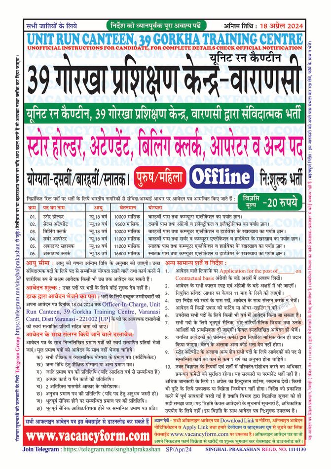 Unit Run Canteen, 39 GTC, Varanasi