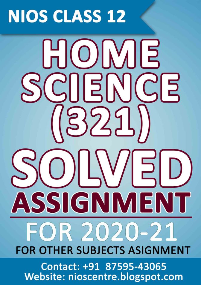 Nios free solved assignment 2020-21 home science image