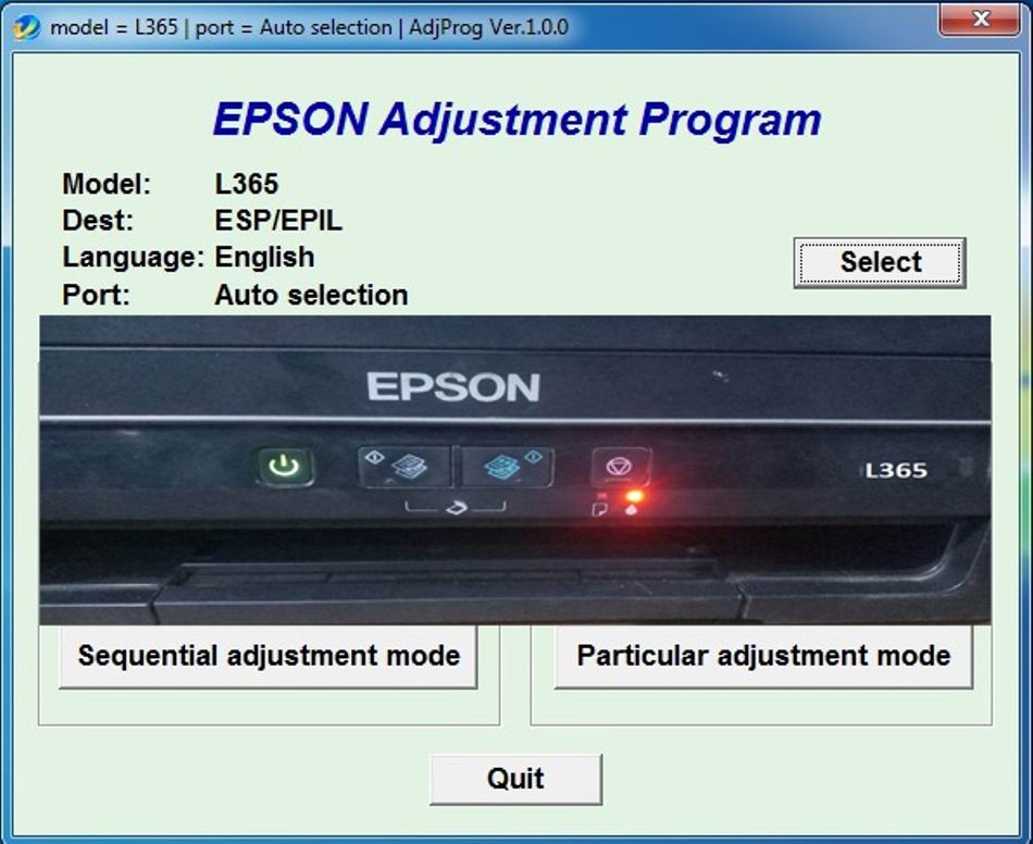 epson l360 reset software