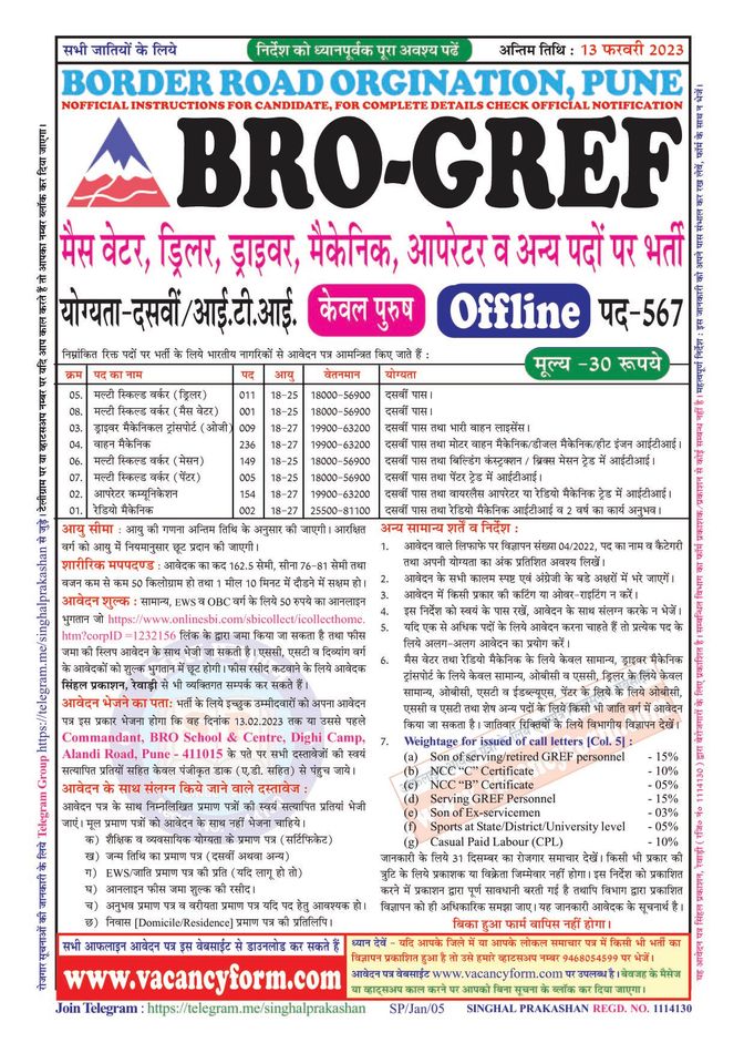 Border Road Organisation [BRO], Pune