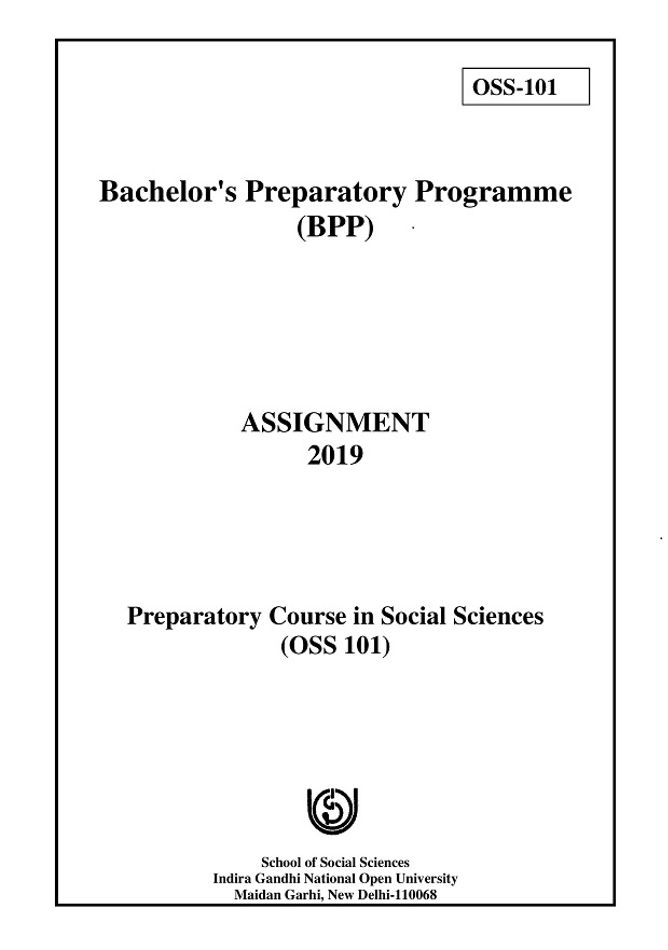 OSS-101 Bachelor’s Preparatory Programme (BPP) ASSIGNMENT 2019 ...