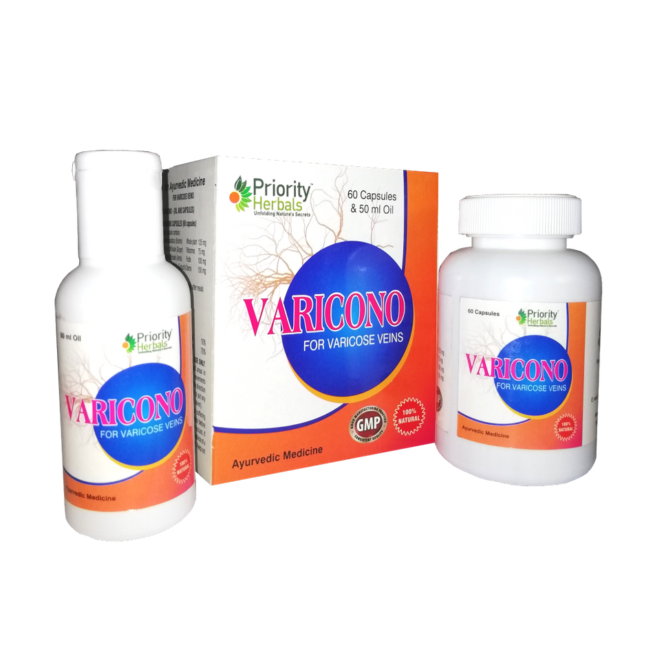 VARICONO AYURVEDIC CAPSULES & OIL FOR VARICOSE VEINS