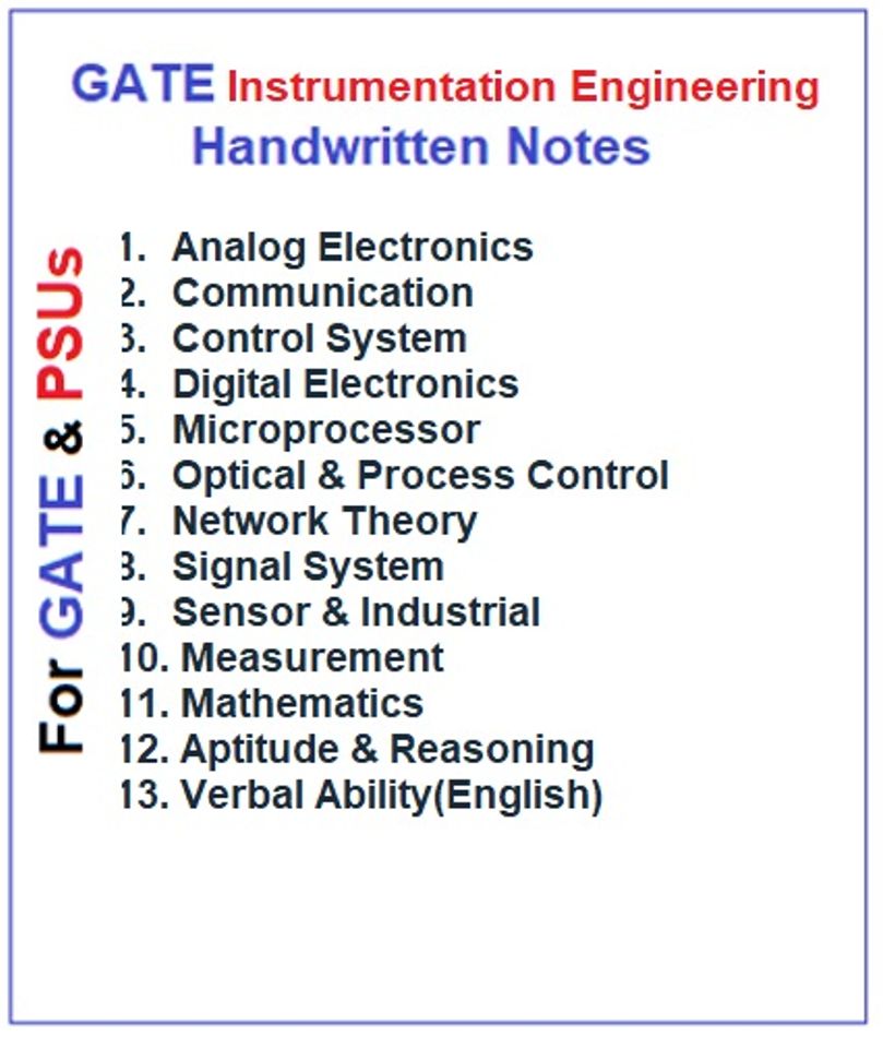 Instrumentation Engineering Handwritten Notes
